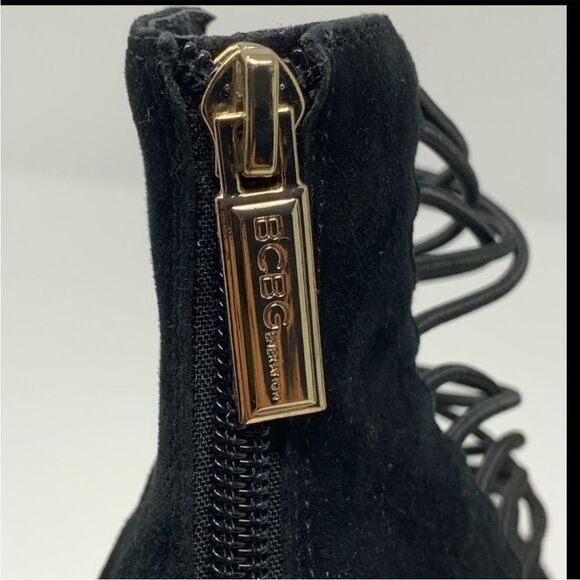 BCBGeneration Caliko Suede Back Zipper Strappy Cage Shoes - Picture 10 of 15